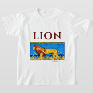 T-shirt Lion dans l'herbe haute