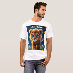 T-shirt Lion de bébé magique marchant dans une nuit d'imag
