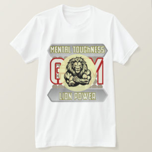 T-shirt Lion de Force Mentale Musculation Gym 