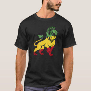 T-shirt Lion De Juda Cool Reggae Rasta Ethiopie Jamaïque D
