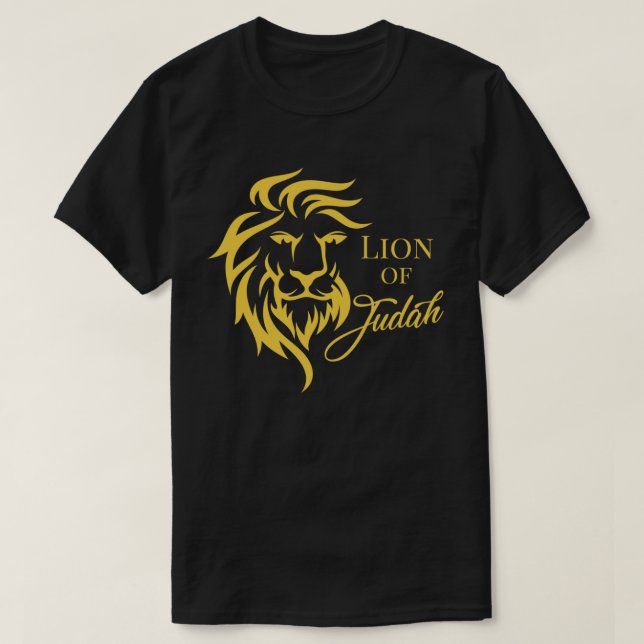 T-shirt Lion de Juda Jaune doré chrétien évangélique  (Design devant)