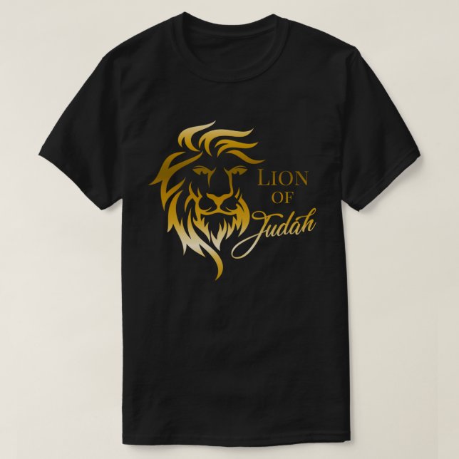 T-shirt Lion de Juda Jaune doré chrétien évangélique (Design devant)