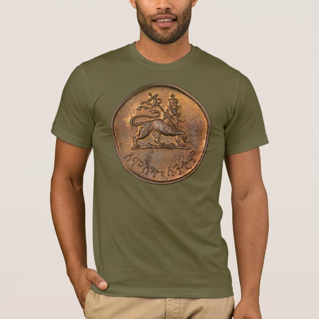T-shirt Lion de Judah -  Rasta Jah Army - Chemise Reggae (Devant)