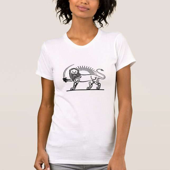 T-shirt Lion de l'Iran et Sun (Shir-O-Khorshid) (Devant)