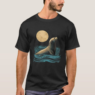 T-shirt Lion de mer de lune phoque océanique biologiste ma