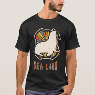 T-shirt Lion de mer Vintage Classic Rétro Amour animal