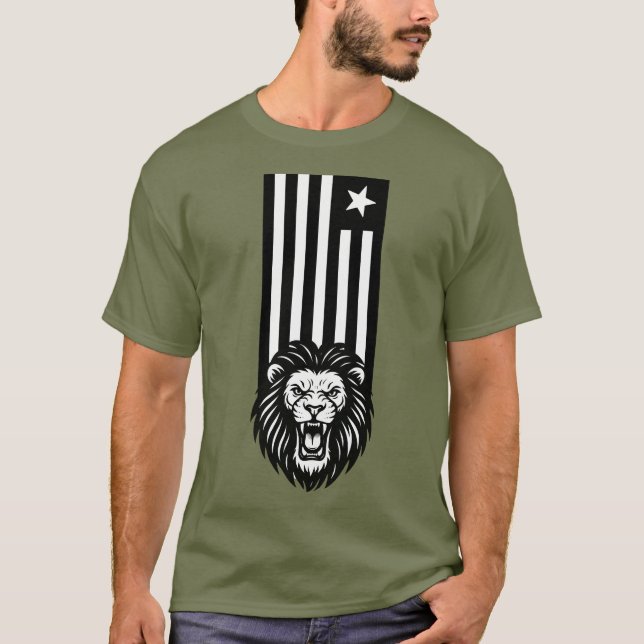 T-SHIRT LION DE PATRIOT NOIR ET BLANC LIBRE (Devant)