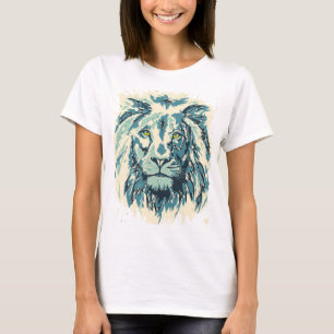 T-shirt Lion   Dessin Lion coloré   Retro