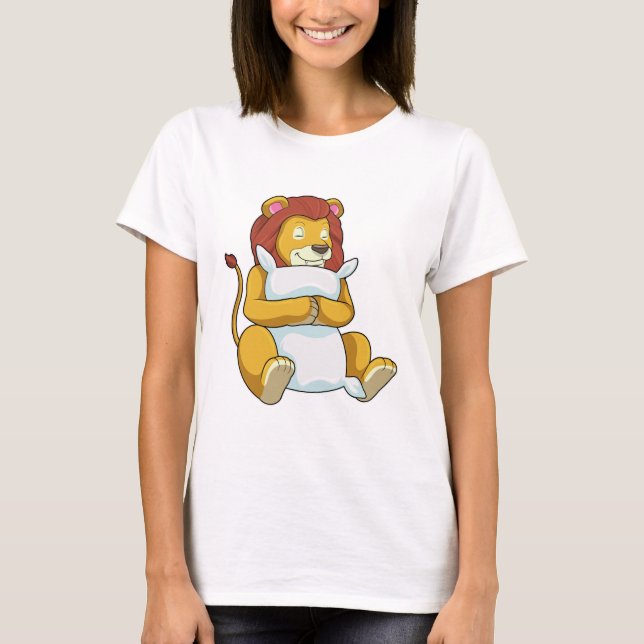 T-shirt Lion dormant avec Coussin (Devant)