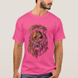 T-shirt Lion Drôle Amateur D'animaux Cool Art Graphique Ro