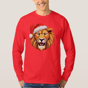 T-shirt Lion en colère face Safari Père Noël Costume de No