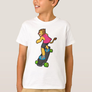 T-shirt Lion en Skateboard avec Skateboard