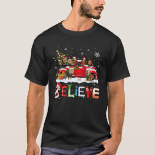 T-shirt Lion équitation Camion Rouge Arbre de Noël Croire 