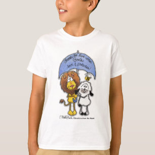 T-shirt Lion et agneau sous parapluie