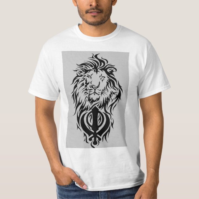 T-shirt Lion et Sikh Khanda (Devant)