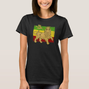 T-shirt Lion éthiopien Drapeau Reggae Jamaïcain Conce