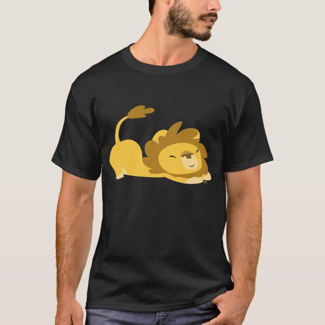 T-shirt Lion étirant le dessin (Devant)