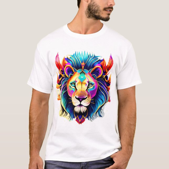 🦁 T - Shirt "Lion & Feathers" (Vorderseite)