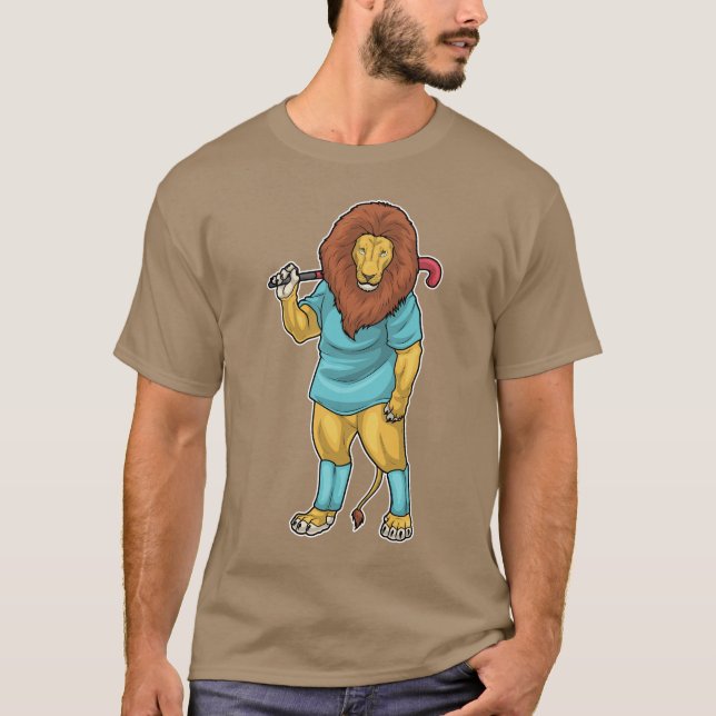 T-shirt Lion Field Hockey stick (Devant)