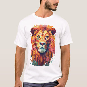 T-shirt Lion géométrique