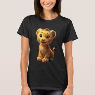 T-shirt Lion Gros Chat Jeune Mignon Lion Lions Crinière Am