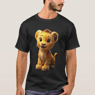 T-shirt Lion Gros Chat Jeune Mignon Lion Lions Crinière Am
