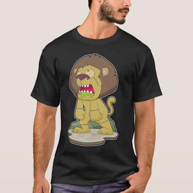 T-shirt Lion Halloween Zombie (Devant)