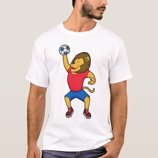 T-shirt Lion Handball player Handball (Devant)