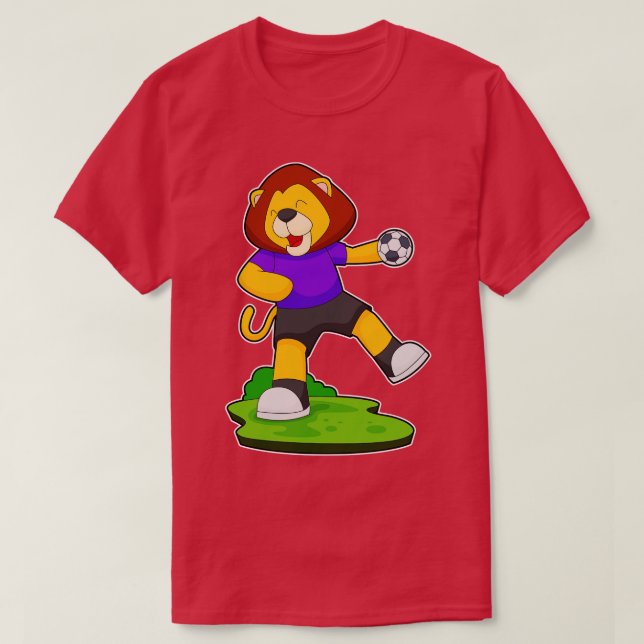 T-shirt Lion Handball player Handball 1 (Design devant)