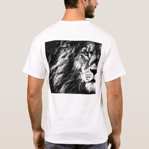 T-shirt Lion Head Back Side Print Pop Art Modèles Mens
