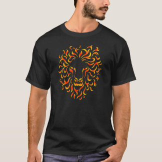 T-shirt Lion Head with ethnic fire couleurs. M1.