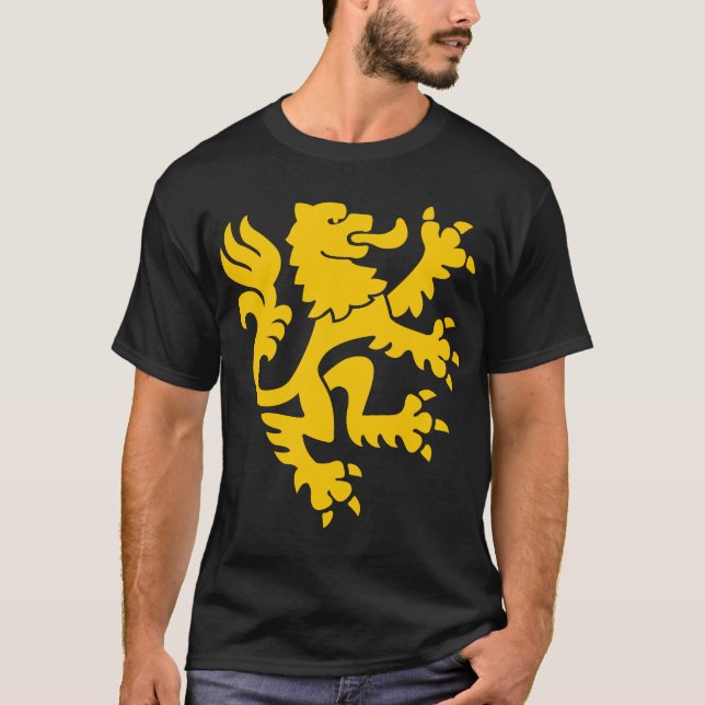 T-shirt Lion héraldique 01 - Ambre (Devant)