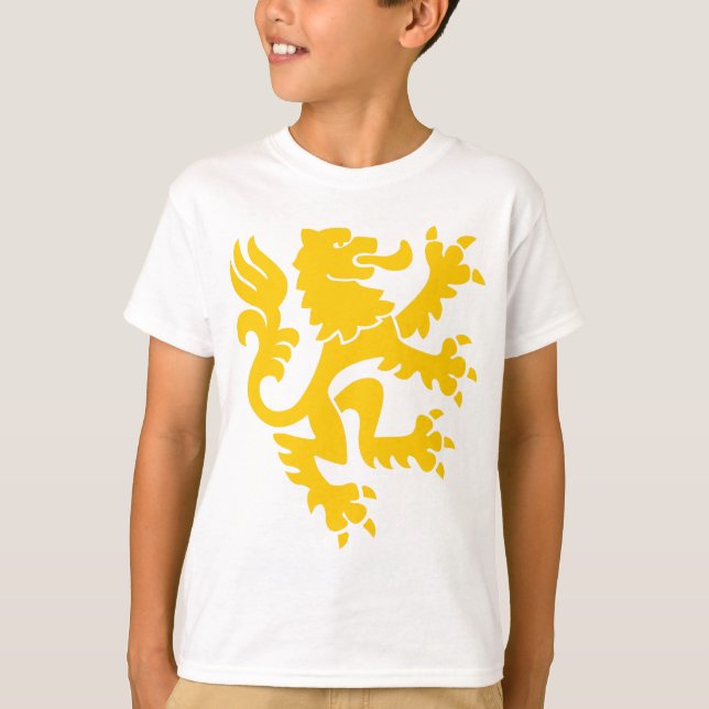 T-shirt Lion héraldique 01 - Ambre (Devant)