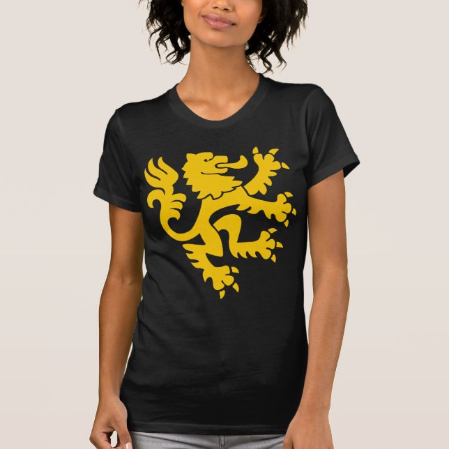 T-shirt Lion héraldique 01 - Ambre (Devant)