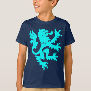 T-shirt Lion héraldique 01 - Cyan