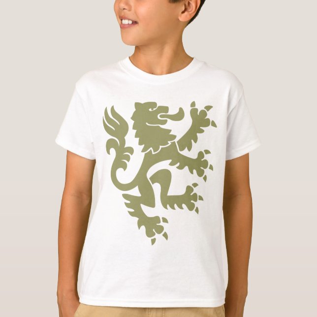 T-shirt Lion héraldique 01 - Khaki (Devant)