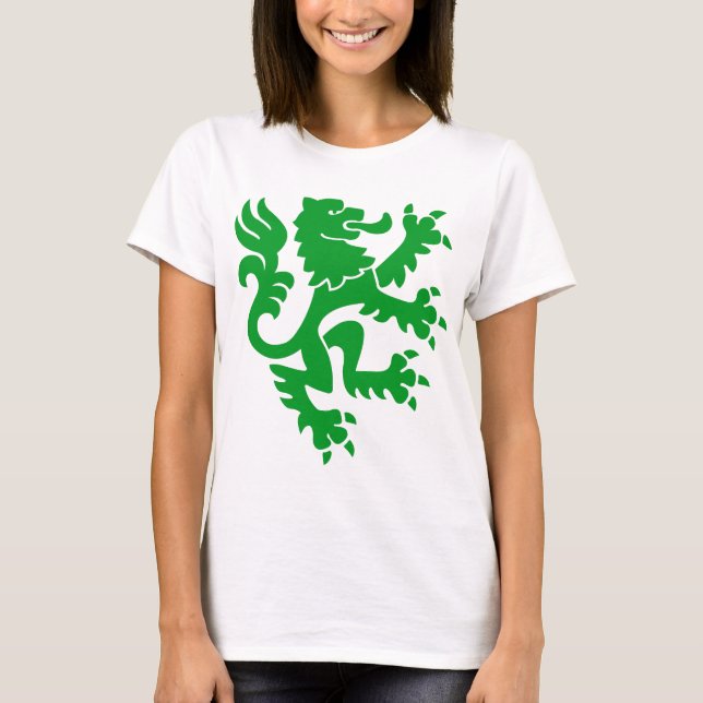 T-shirt Lion héraldique 01 - Vert herbe (Devant)