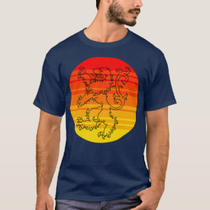 T-shirt Lion héraldique sur Arrière - plan contemporain