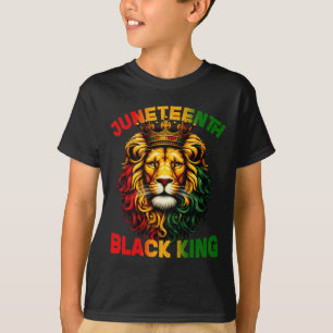 T-shirt lion juneteenth roi noir mélanine fête des pères t