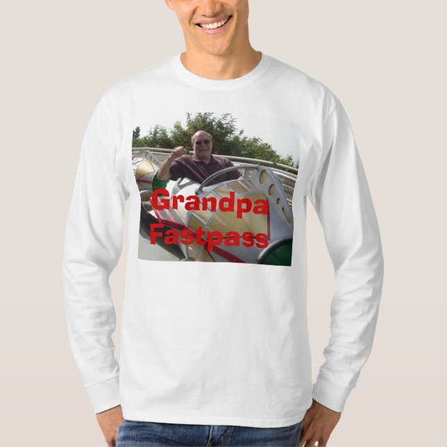 T-shirt Lion l'homme de voiture de course, grand-papa (Devant)
