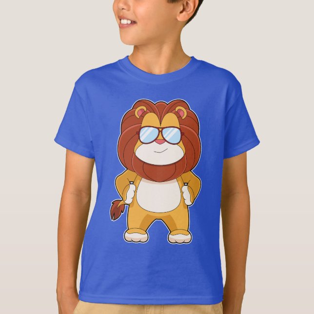 T-shirt Lion Lunettes de soleil (Devant)