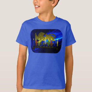 T-shirt Lion Menorah en laiton de Chanukkah