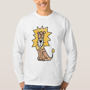T-shirt lion mignon dessin animé enfants rétro safari jung