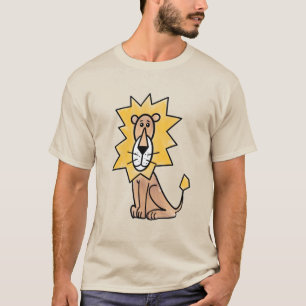 T-shirt lion mignon dessin animé enfants rétro safari jung