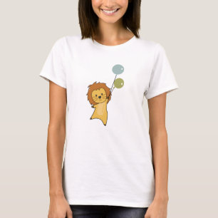 T-shirt Lion mignons Animaux Gros Ballons Chat Pour Enfant