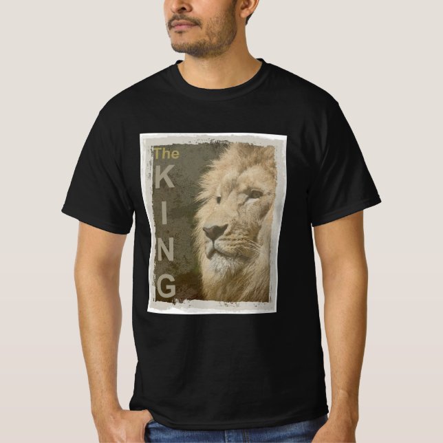T-shirt Lion modèle tendance Couleur Noir Élégant Moderne (Devant)