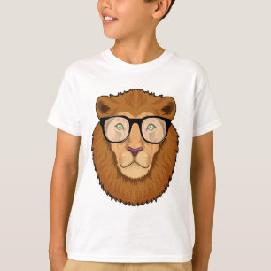 T-shirt Lion Nerd avec lunettes