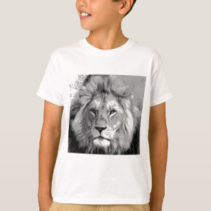 T-shirt Lion noir blanc