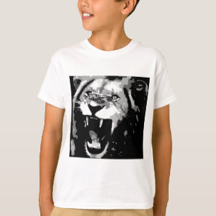 T-shirt Lion noir et blanc