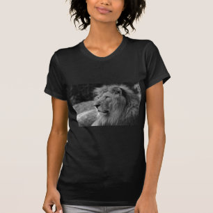 T-shirt Lion noir et blanc - Animal sauvage